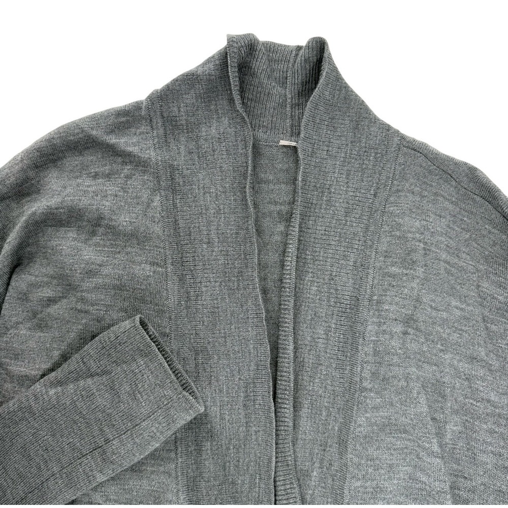 Lululemon Sit In Lotus Wrap II Heathered Grey Size 10 Merino Wool‎ Cardigan